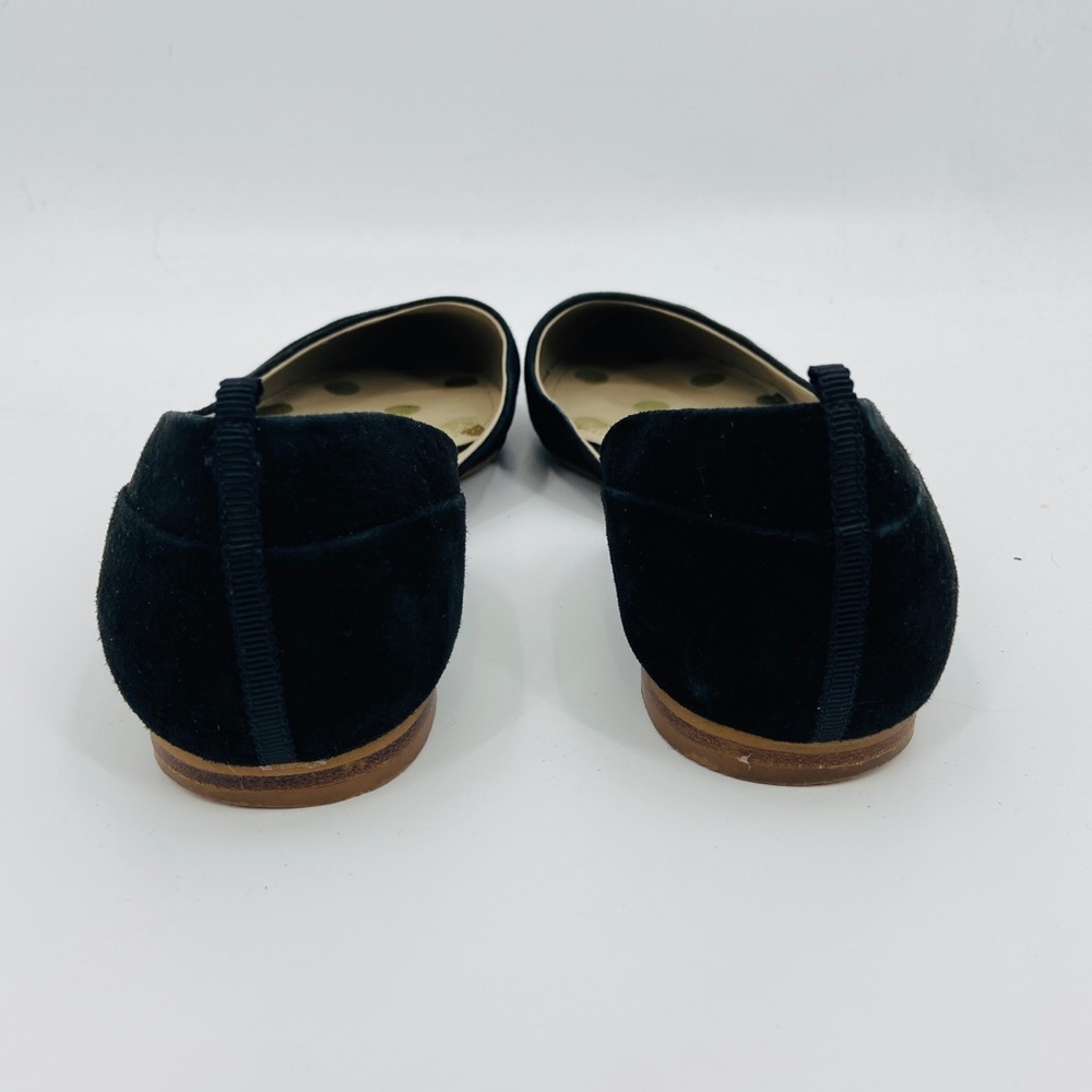 BODEN Black Velvet Velour Pointed D'Orsay Flat Shoes Size 39 - Picture 7 of 9